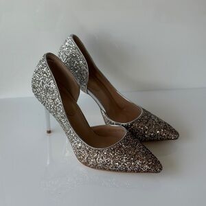 Elegant Glitter Silver Heels